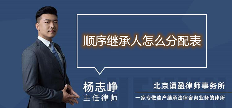 顺序继承人怎么分配表
