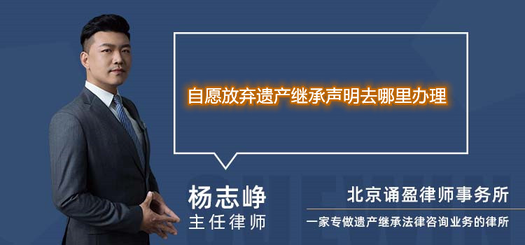 自愿放弃遗产继承声明去哪里办理