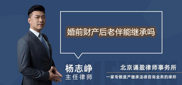 婚前财产后老伴能继承吗