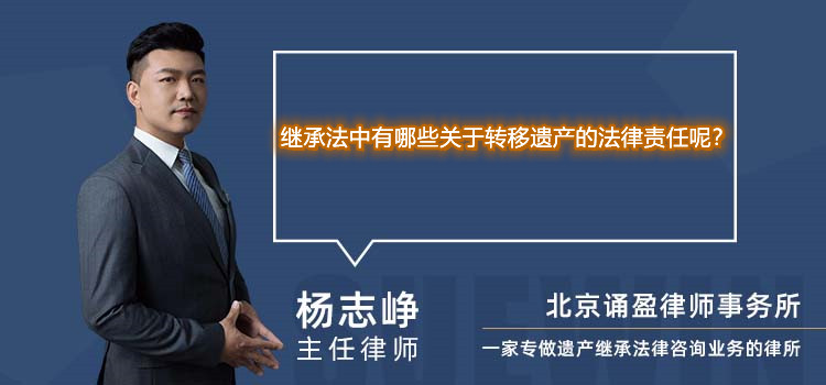 继承法中有哪些关于转移遗产的法律责任呢？