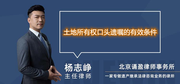 土地所有权口头遗嘱的有效条件