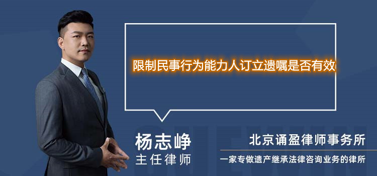 限制民事行为能力人订立遗嘱是否有效