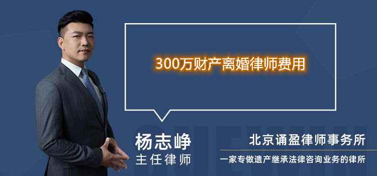 300万财产离婚律师费用